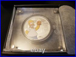 1 oz Solid Silver Homer Simpson Proof Coin. 9999