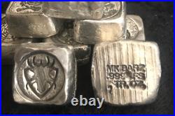 1 ozt MK BARZ Dragon Head Stamped Cube. 999 Fine Silver