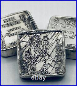 1 ozt MK BarZ Pin Up June Stamped Square. 999 Fine Silver