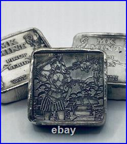 1 ozt MK BarZ Pin Up May Stamped Square. 999 Fine Silver