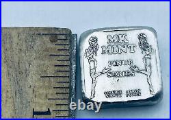1 ozt MK BarZ Pin Up May Stamped Square. 999 Fine Silver