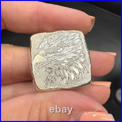 1 tr/oz MK BarZ Eagle Stamped Square Hand Poured. 999 FS