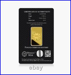 1 x 1 gram Silver Valcambi + 1 /1000th oz Solid Gold Bar 999 Bullion Britannia