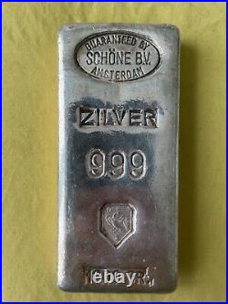 1kg 1000g 1 Kilo 999 Solid Pure Silver Bullion Antique Bar Sought After 0% VAT