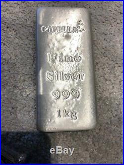 1kg Capella silver Bullion Bar 999 Solid Silver