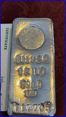 1kg Dubai solid silver bar, certificated and very rare