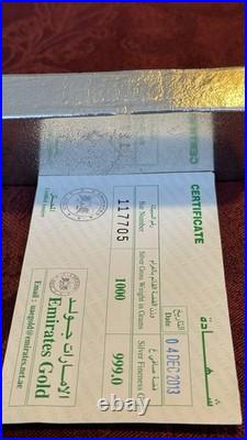 1kg Dubai solid silver bar, certificated and very rare