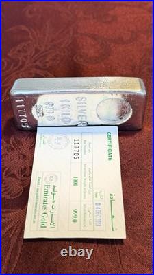 1kg Dubai solid silver bar, certificated and very rare