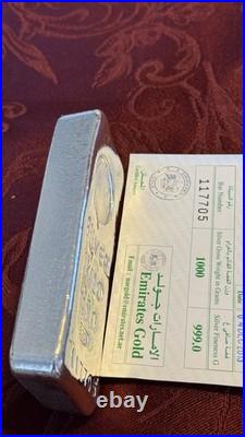 1kg Dubai solid silver bar, certificated and very rare