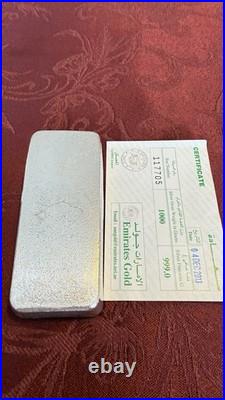 1kg Dubai solid silver bar, certificated and very rare