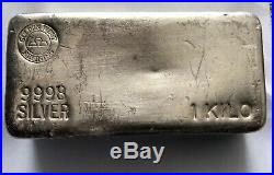 1kg Golden West refining Silver Bullion Bar 9998 Solid Silver