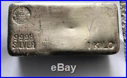 1kg Golden West refining Silver Bullion Bar 9998 Solid Silver