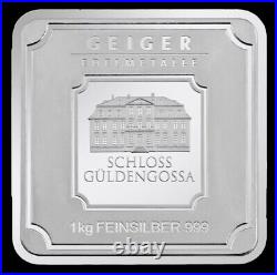 1kg Silver 999.9 Geiger Edelmetalle Silver Square Bar