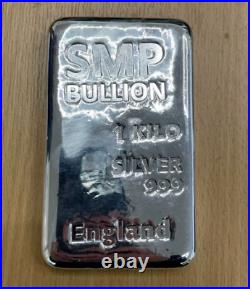 1kg silver bar 999 Pure Silver Solid Silver bullion SMP bar # 1