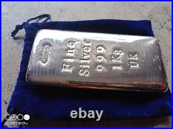 1kg silver bar 999 Pure Silver Solid bullion Albion bar 1 Kilo + Certificate