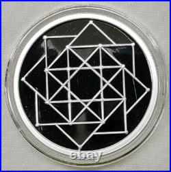 1oz 2021 Silver Shield Proof Square Matrix Round Coin #16 Sacred Geometry
