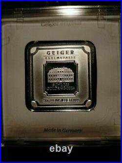 1oz, 5,10,50 Gram Geiger Edelmetalle Square Silver Bar Set