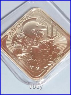 1oz 9999 Fine Silver Royal Mint Britannia And Liberty Square Bar In O. M. P