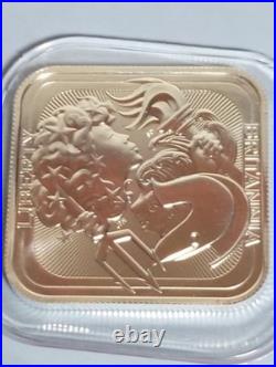 1oz 9999 Fine Silver Royal Mint Britannia And Liberty Square Bar In O. M. P