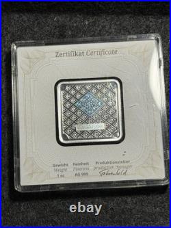 1oz GEIGER ASSAY SQUARE. 999