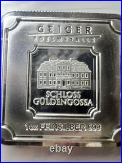 1oz Geiger Edelmetalle. 999 Pure Silver Square Bar 1oz Geiger Edelmetalle. 999 Pure Silver Square Bar