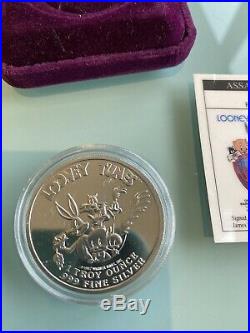 1oz Solid Silver Coin RARE Limitied Edition RARE WILLE E. COYOTE LOONEY TUNES