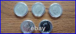 1oz x 5 / 2016 Queen Elizabeth, Solid Silver Britannia £2 Coin Royal Mint 1oz x 5 / 2016 Queen Elizabeth, Solid Silver Britannia £2 Coin Royal Mint