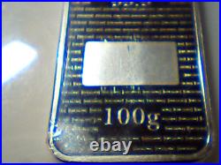 1piece 100g 99.9 solid fine silver bar (35mm x 70mm 4.5mm)