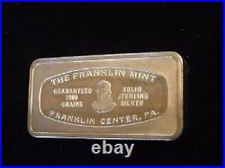 1st MINNEAPOLIS MN, The Franklin Mint 1971 Solid Sterling Silver Bar 1000 Grains