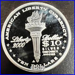 2000 NORFED $10 1oz 999 FINE SILVER FROSTY PROOF-LIKE BU Type III? In CAPSULE