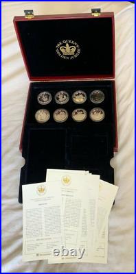 2002 Golden Jubilee Solid 925 Sterling Silver 12 PROOF Coin Set & COA's Case