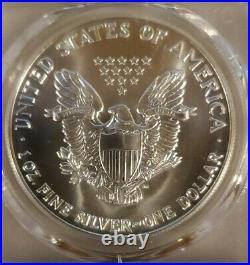 2002 Silver Eagle Pcgs Mint State Ms70 Classic Pcgs Blue Label Solid Coin
