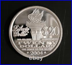 2004 NORFED $ 1 oz. 999 FINE SILVER FROSTY PROOFLIKE FROM FEDERAL IMPOUND A14