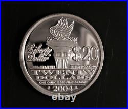 2004 NORFED $ 1 oz. 999 FINE SILVER FROSTY PROOFLIKE FROM FEDERAL IMPOUND A14