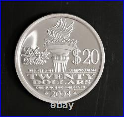 2004 NORFED $ 1 oz. 999 FINE SILVER FROSTY PROOFLIKE FROM FEDERAL IMPOUND A14