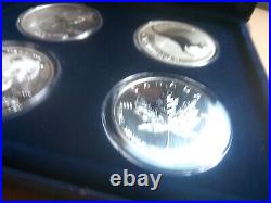 2004 World Solid Silver 4 x 1 oz Coin set Maple Panda Eagle Kangaroo set