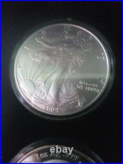 2004 World Solid Silver 4 x 1 oz Coin set Maple Panda Eagle Kangaroo set