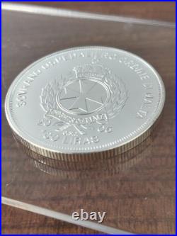 2005 Knights Of Malta, 1oz Solid Silver, Proof Coin, 100 Liras