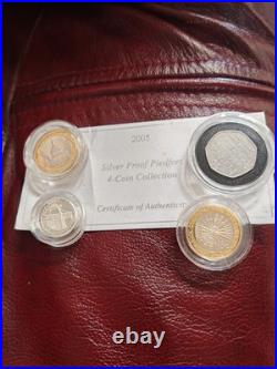 2005 Silver Proof Piedfort4Coin Collection struck in solid 925 sterling silver 2005 Silver Proof Piedfort4Coin Collection struck in solid 925 sterling silver