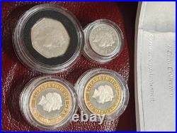 2005 Silver Proof Piedfort4Coin Collection struck in solid 925 sterling silver