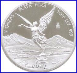 2006 Mexico Libertad Angel Solid. 999 Silver Proof 2oz Coin