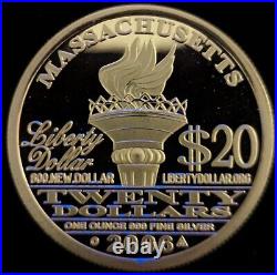 2006 Norfed State Massachusetts 1oz. 999 Silver 500 Mintage World Wide