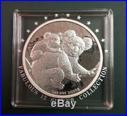 2008 Australia Koala 1 oz 999 Silver coin in f12 square capsule Lowest Mintage