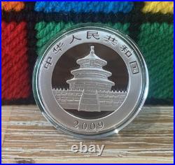 2009 China Panda 10 Yuan 1oz. 999 Solid Silver Coin In Protective Capsule