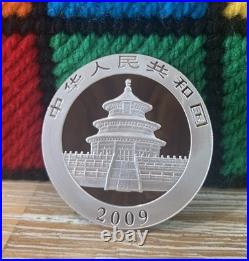 2009 China Panda 10 Yuan 1oz. 999 Solid Silver Coin In Protective Capsule