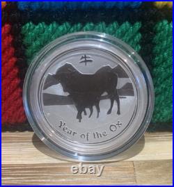 2009 Lunar Ox Half 1/2 0.5 Oz Solid Silver. 999 Coin Australian Perth Mint