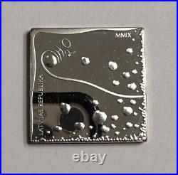 2009 MMIX Latvia 1 Lats Coin of Water Square 26g. 925 Silver Proof