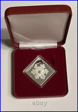 2009 MMIX Latvia 1 Lats Coin of Water Square 26g. 925 Silver (snowflake H2O)