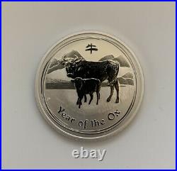 2009 Perth Mint Australian Lunar Ox Solid Silver 1 oz Coin