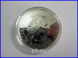 2009 SOLID SILVER £2 BRITANNIA PROOF UK COIN Mint in case 1oz fine silver